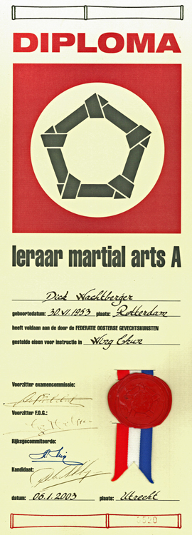Leraar Martial Arts Diploma